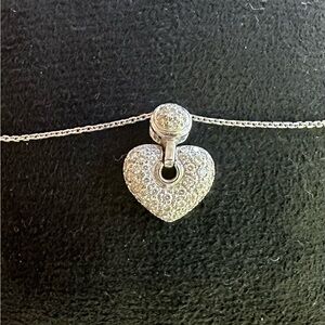 Natural diamond with 18 carat white gold  Heart Pendant